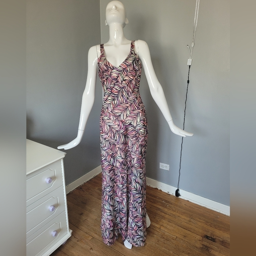 Nasty Gal Abstract Zebra Maxi Gown, VGUC, Size 6